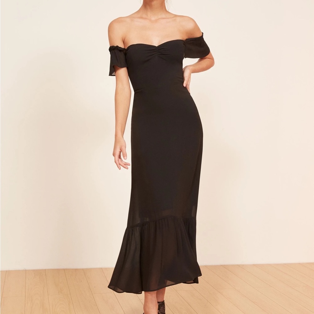 WORN ONCE Reformation Butterfly Dress in Black